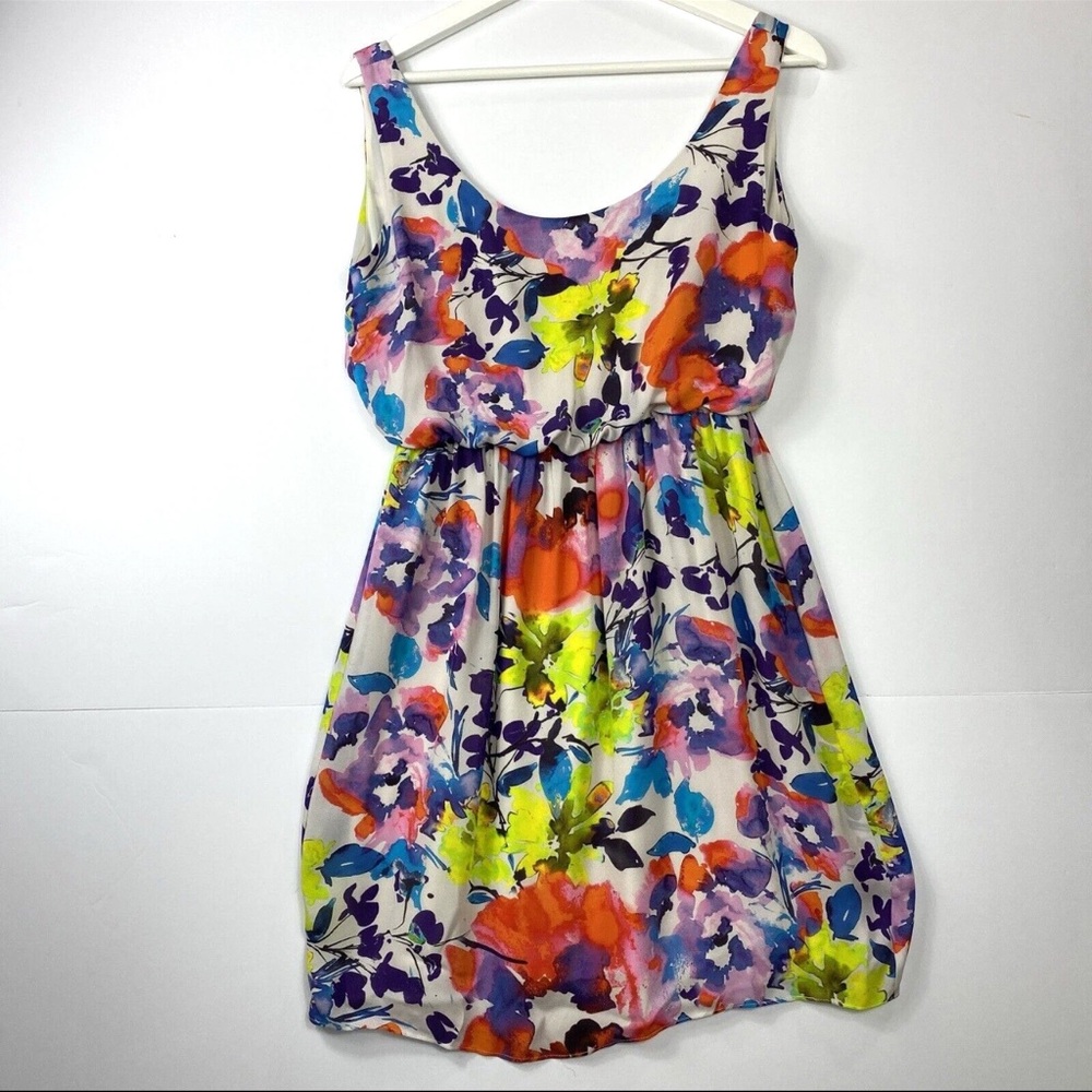 Alice+Olivia Women’s Floral Silk‎ Dress Sleeveless Size S Scoop Neck Lightweight